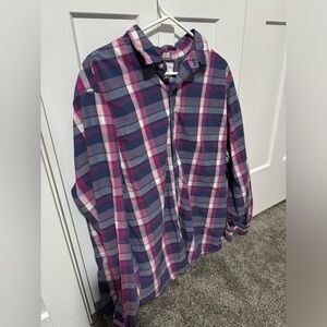 Bixby Blue and Pink Button Down - XL
